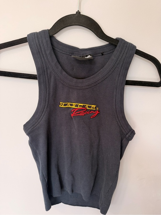 Nascar Tops - Nascar Navy Logo Ribbed Tank Top